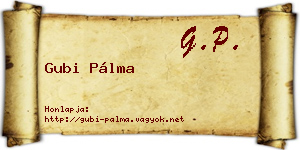 Gubi Pálma névjegykártya